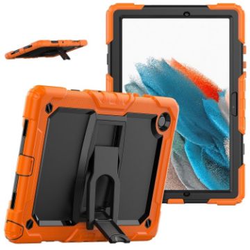 Samsung Galaxy Tab A8 10.5 2021 Shockproof Case, Black Silicone + PC, Orange - 1