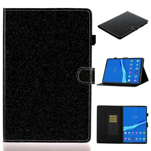 Samsung Galaxy Tab A8 10.5 2021 Glitter Leather Case - Black - 1