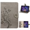 Samsung Galaxy Tab A8 10.5 2021 Butterfly Flower Leather Case Grey - 1