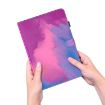 Samsung Galaxy Tab 9+ Flip Leather Case, Watercolor Pattern (Purple Red) - 6