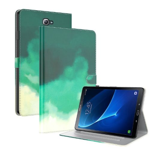 Samsung Galaxy Tab A 10.1 2016 Watercolor Flip Case Cyan Green T580/T585 - 1