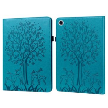 Samsung Galaxy Tab A8 10.5 2021 Tree & Deer Leather Case Blue - 1