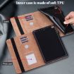 Huawei MediaPad M5 Lite 10.1 Blue Embossed Striped Leather Case - 4