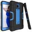 Galaxy Tab A 8.0 (2018) T387 Black/Blue Silicone PC Case with Holder - 4