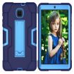 Galaxy Tab A 8.0 (2018) T387 Silicone + PC Case with Holder - Navy/Blue - 2