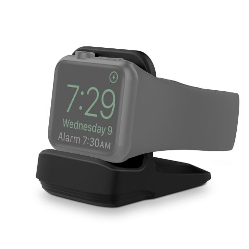 Black Silicone Charging Holder for Apple Watch - Secure & Stylish Stand - 1