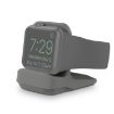 Grey Silicone Charging Holder for Apple Watch - Compact & Durable Design - 1