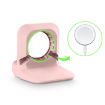 Pink Silicone Charging Holder for Apple Watch - Secure & Stylish Stand - 5