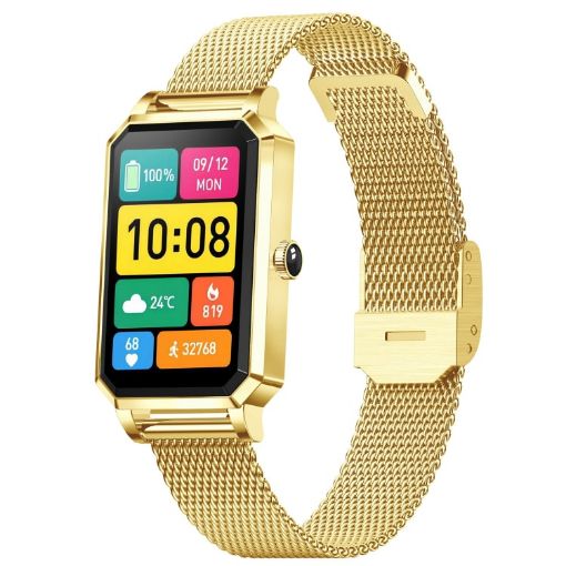 Gold NX2 Women's Smart Watch - 1.13" Screen, Heart Rate & Reminders - 1