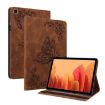 Samsung Galaxy Tab A7 10.4 2020 Butterfly Flower Leather Case Brown - 1