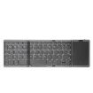 Foldable Bluetooth Keyboard with Touchpad, Rechargeable, Grey - B089T - 1