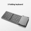 Foldable Bluetooth Keyboard with Touchpad, Rechargeable, Grey - B089T - 2