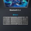 Foldable Bluetooth Keyboard with Touchpad, Rechargeable, Grey - B089T - 5