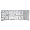 Foldable Bluetooth Keyboard with Touchpad, Rechargeable, Silver - B089T - 1