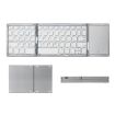 Foldable Bluetooth Keyboard with Touchpad, Rechargeable, Silver - B089T - 2