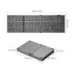Foldable Bluetooth Keyboard with Touchpad, Rechargeable, Silver - B089T - 3