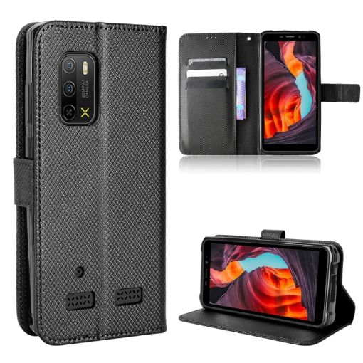 Ulefone Armor X10/X10 Pro Black Leather Phone Case with Diamond Texture - 1