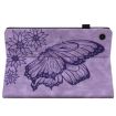 Samsung Galaxy Tab A8 Purple Butterfly Embossed Leather Case - 5