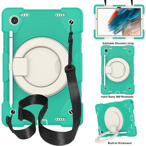 Samsung Galaxy Tab A8 10.5 2021 Full Body Case with Holder & Strap Mint - 1