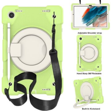 Samsung Galaxy Tab A8 10.5 2021 Full Body Case with Holder & Strap Green - 1