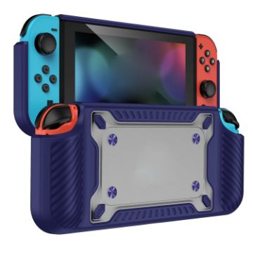 Switch OLED Game Handle Gamepad Protective Case TPU+PC (Blue) - 1