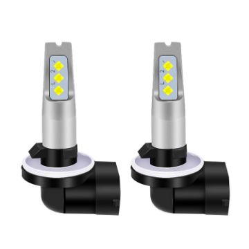 881 DC 12V-24V 12W 1800LM Yellow LED Car Fog Light Pair - 1