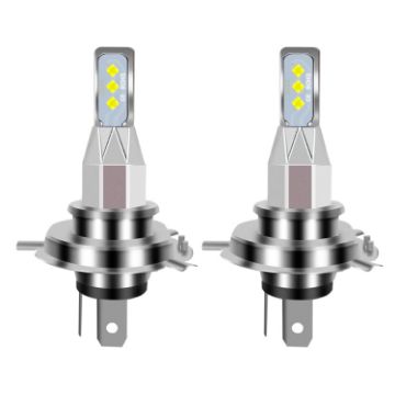 H4 Car LED Fog Light Pair 12V-24V 12W 1800LM Ice Blue - 1