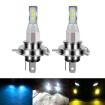H4 Car LED Fog Light Pair 12V-24V 12W 1800LM Ice Blue - 2