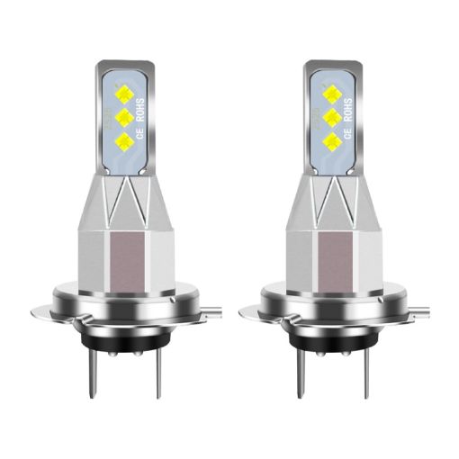 H7 Car LED Fog Light Pair 12V-24V 12W 1800LM Yellow - 1