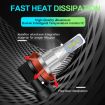 H7 Car LED Fog Light Pair 12V-24V 12W 1800LM Yellow - 3