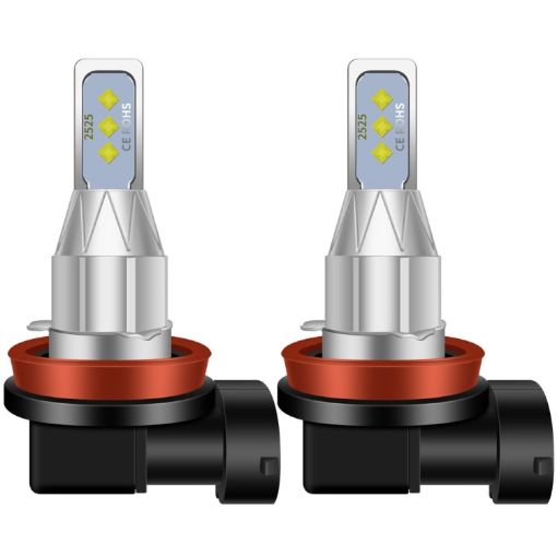H11 Car LED Fog Light Pair 12V-24V 12W 1800LM White Light - 1