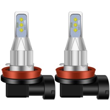 H11 Car LED Fog Light Pair 12V-24V 12W 1800LM Yellow - 1