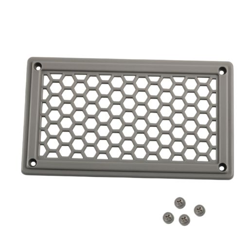 Grey Rectangle Louvered Ventilation Panel Cover - 198x114mm A6790 - 1