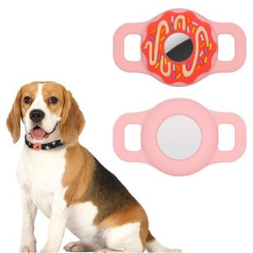 Pink Donut Pet Collar Silicone Cover for AirTag - Anti-scratch & Shockproof - 1