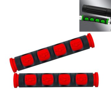 Motorcycle Handlebar Grip Covers Red - 2 PCS PVC Horn Shape Accessories - 1