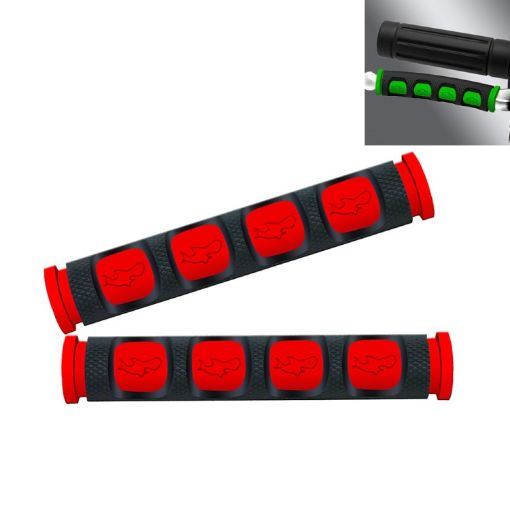 Motorcycle Handlebar Grip Covers Red - 2 PCS PVC Horn Shape Accessories - 1