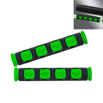 Motorcycle Handlebar Grip Covers - Horn Shape PVC Set, 2 PCS, Green - 1