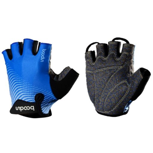 BOODUN 1096 Blue Silicone Fitness Gloves, Non-slip & Breathable, Size M - 1