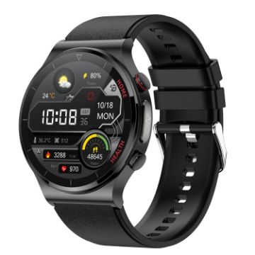 E300 Smart Health Watch: 1.32" Screen, ECG, Temp & BP Monitoring (Black) - 1