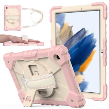 Samsung Galaxy Tab A8 10.5 2021 Case, Rose Gold+Beige Silicone+PC - 1