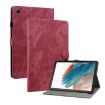 Samsung Galaxy Tab 8 10.5 Tiger Pattern Flip Leather Case Red - 1