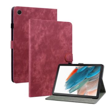 Samsung Galaxy Tab 8 10.5 Tiger Pattern Flip Leather Case Red - 1