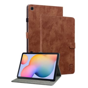 Samsung Galaxy Tab S5e T720/T725 Tiger Pattern Flip Leather Case Brown - 1