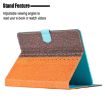 8" Orange Leather Tablet Case - Solid Color, Stitching Design - 6