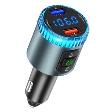 BC77 QC3.0 Fast Charging Car Bluetooth MP3 Player FM Transmitter Navy - 1