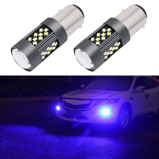 1157 12V 7W Car LED Fog Light Pair - Blue Light - 1