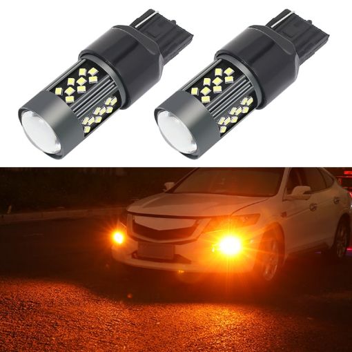 7443 12V 7W Car LED Fog Light Pair - Orange Light - 1