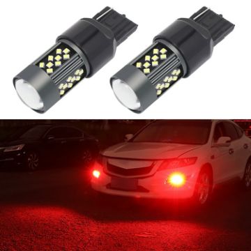 7443 12V 7W Car LED Fog Light Pair - Red Light - 1