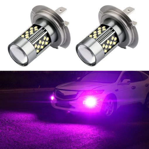 H7 12V 7W Car LED Fog Light Pair - Purple Light - 1