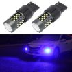 7443 12V 7W Blue Strobe LED Fog Light Pair for Cars - 1